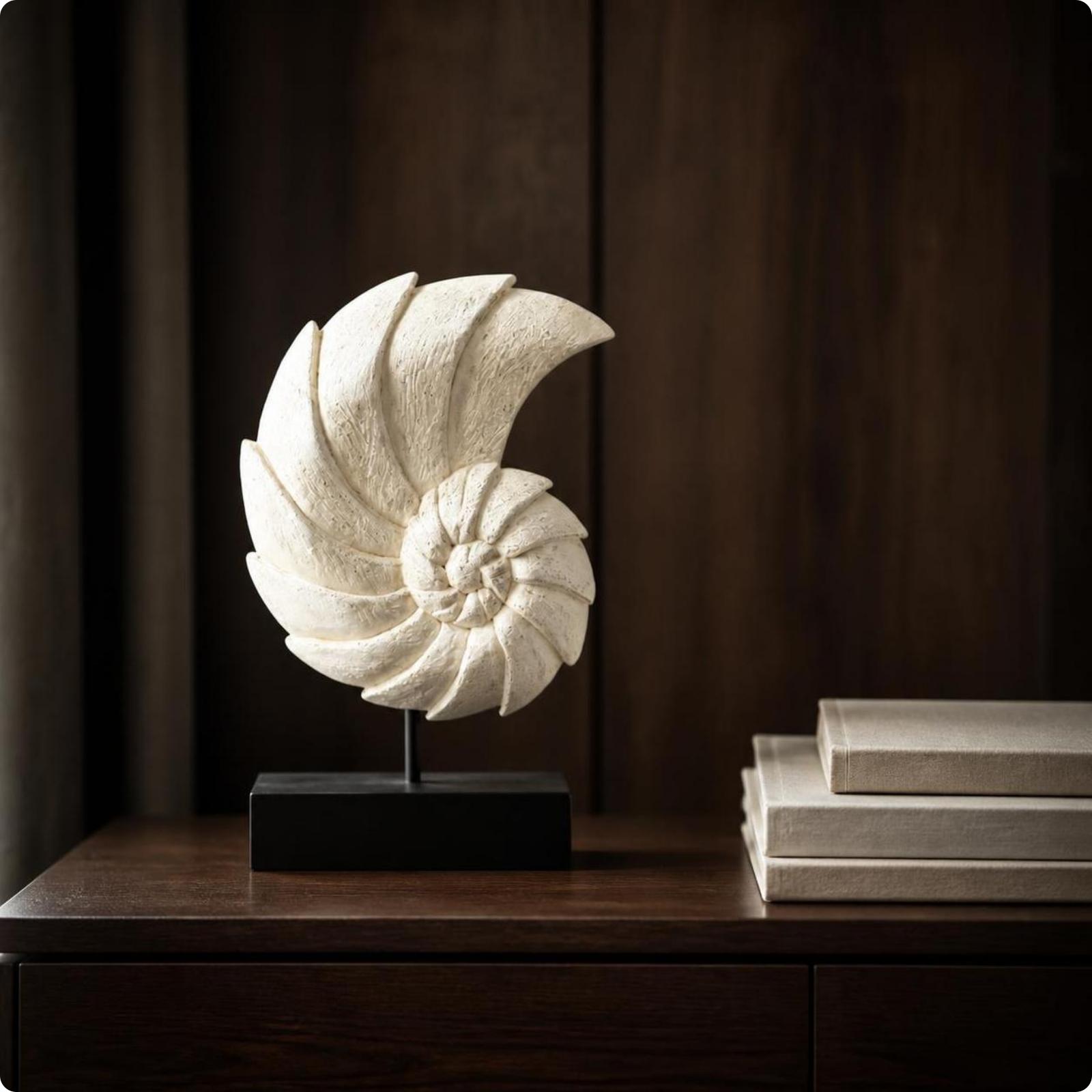 Spiral Shell Sculpture Modern Ornament Minimalist
