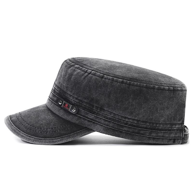 Cappello a visiera da uomo in cotone lavato effetto invecchiato - Traspirante a tesa piatta per Autunno/Inverno