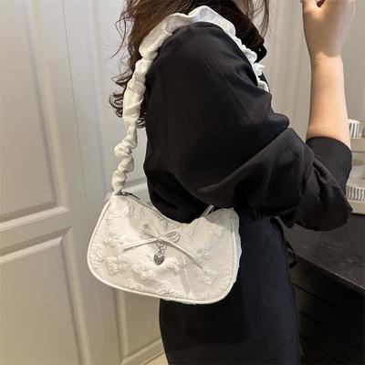 Summer New Fashionable Women's Bag Pleated Crescent Bag Casual and Beautiful Shoulder Bag Commuter Messenger Bag