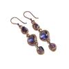 Amethyst Earrings Gemstone Jewelry, Copper Electroformed Earrings, Gift For Women Handmade Earrings