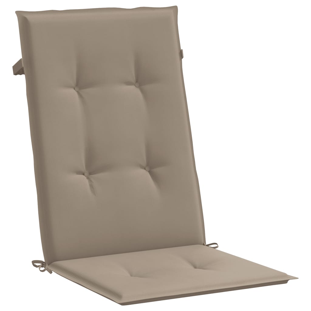 Garden Chair Cushions for High Back Chairs 2 Pcs Taupe 120 X 50 X 3 Cm Fabric