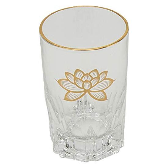 [Hasegawa Buddhist Altars] Buddhist Altar Water Jug, Teacup, Summer Obon Gift, Glass Cup, Gold Lotus, Medium