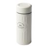 QAHWA Coffee Bottle 420ml Pearl White Direct Drinking Vacuum Insulated Double Layer Teflon Coating On the Inside Enjoy the Taste and Aroma of Coffee