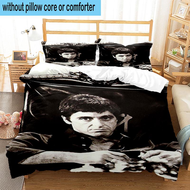 3PCS Scarface: Urban Art 3pcs Bedding,Including 3PCS Duvet Cover And 2pcs Pillowcases Perfect for Christmas,Ideal for Bedroom, Dormitory