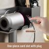 Punch-Free Wall-Mounted Bathroom Hair Dryer and Storage Rack