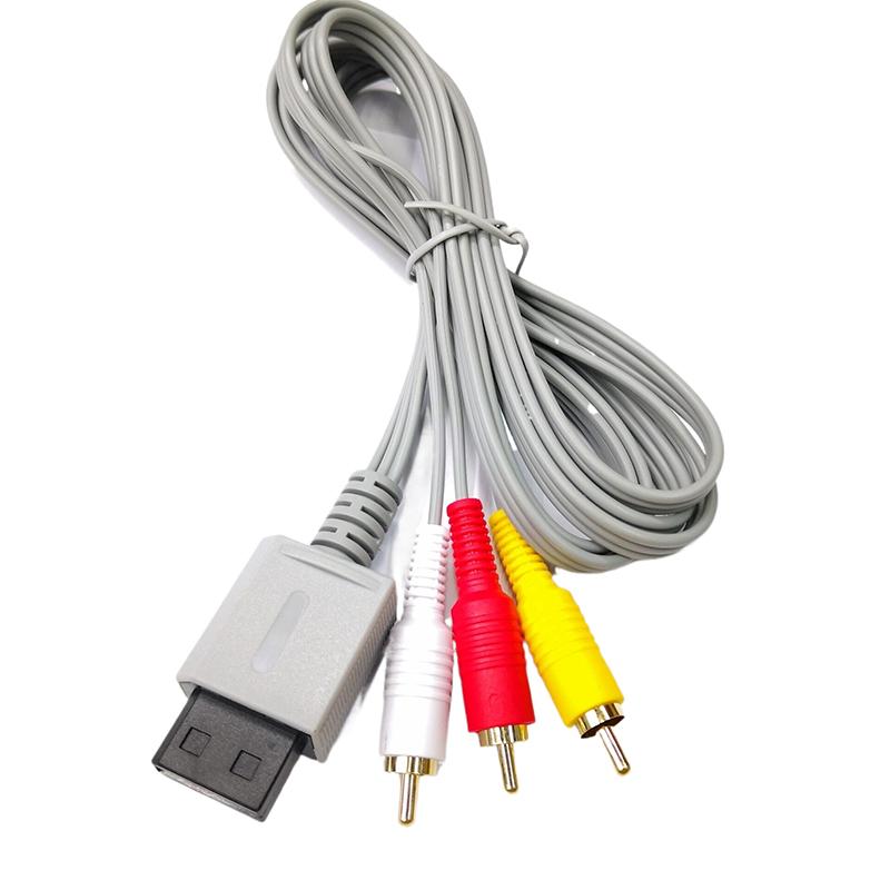 Composite 480P vergoldet 3Rca für Will Kabel 1,8 m 3 Rca Kabel für Nintendo Wii Controller Konsole Audio Video Av Kabel