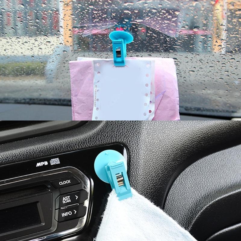 Car Receipt Clip Waterproof Plastic Auto Suction Cup Ticket Holder Vehicle Document Holder for Secure Ticket Management