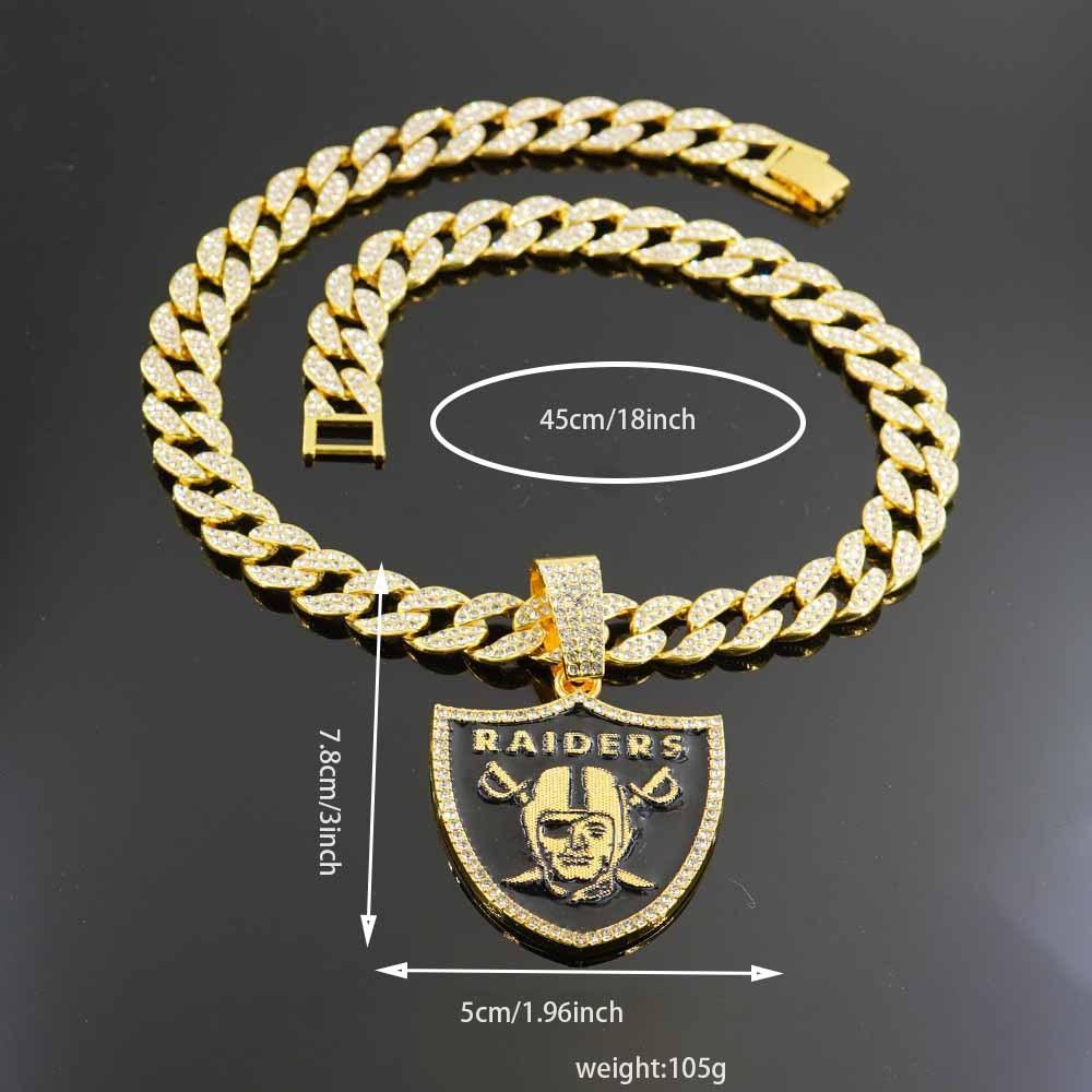 Pendentif Collier Champion de Rugby d'Assaut, Accessoire Populaire Hip-hop Danse de Rue Européen et Américain, Collier en Alliage
