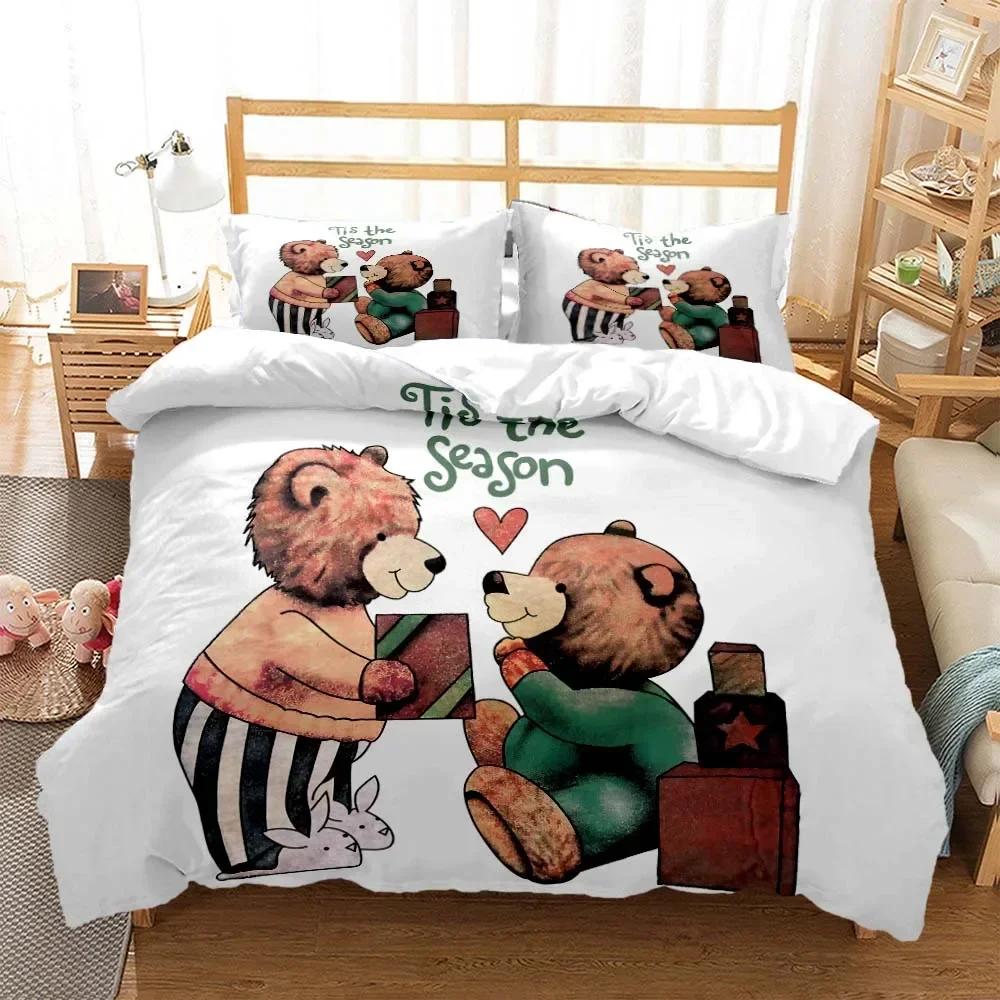 

Cute little bear Printed Comfortable Duvet Quilt Cover Pillowcase Bedding Set Children Bedroom Decoration Home Textile 70x133cm