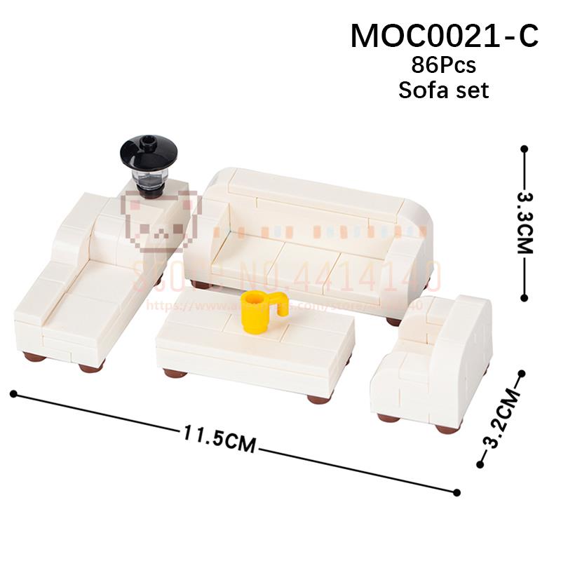 

Мебель для дома MOC Строительные блоки Городская сцена Сделай сам Кухня Кровать Диван Туалет Ванна Модель Украшение Сборка Кирпичики Игрушки Для Детей