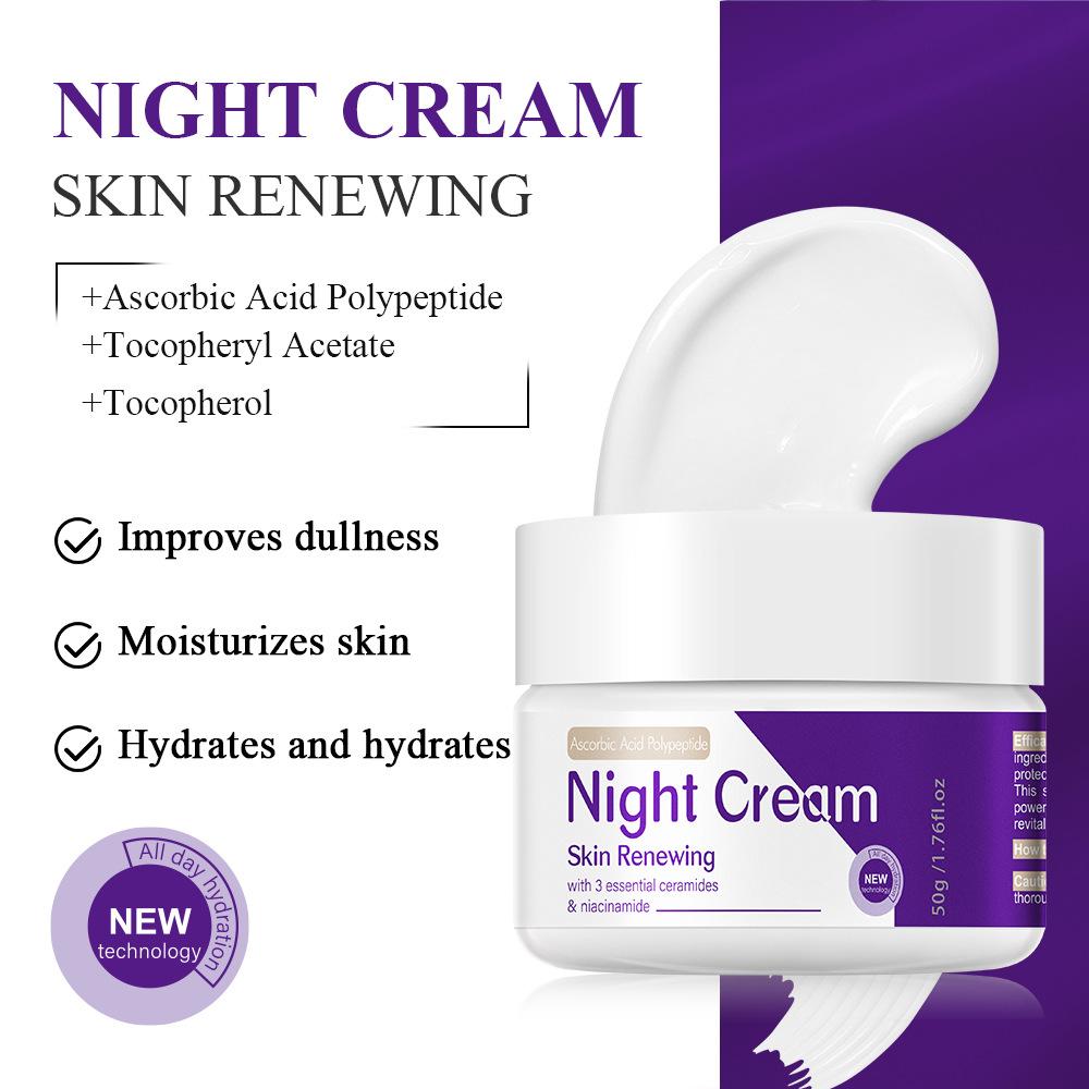 Crema Notte alla Niacinamide: Crema Notte Rassodante e Idratante per Illuminare la Pelle Mentre Dormi 50g