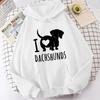High Quality Hoodie New I Love Dachshund Print Hoodie Women Minimalist Daily Top Pullover Selection Fall Breathable Women Hoodie