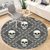 1pc Skull Lace Office Round Area Rug, Indoor Mat Suitable For Office, Under Office Chairs Bedroom Living Room Home Decor, Room Deco