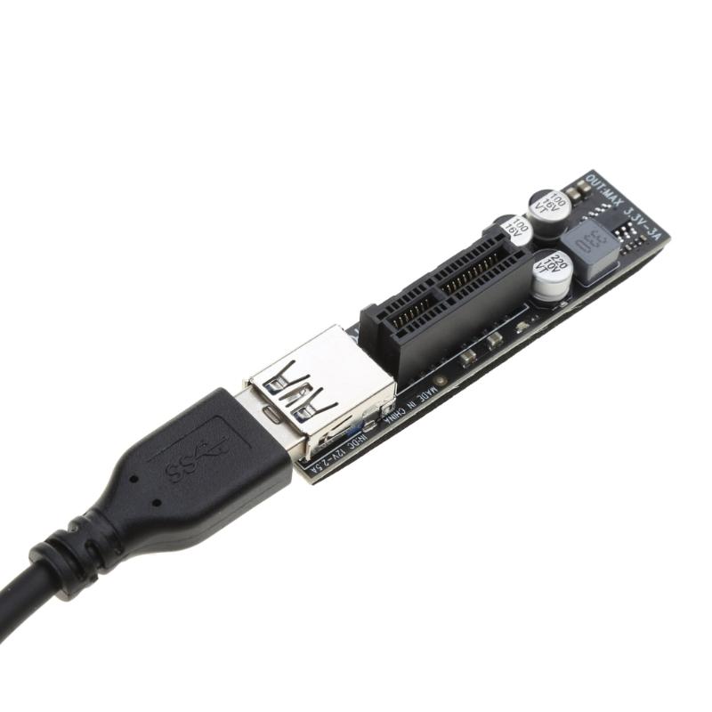Graphics Cards Connector MINI PCI-E to PCI-E X1 Card Extension Port Adapter Riser Card with 30cm USB 3.0 Cable Durable