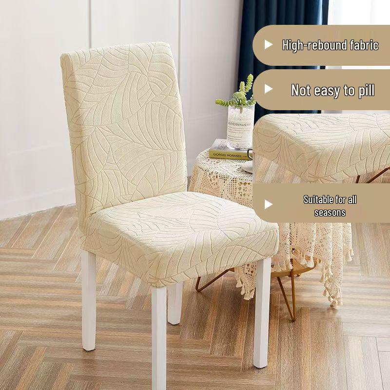 High-Grade Elastic Jacquard Chair Cover for Dining Table - Universal Fit with Cushioned Backrest & Seat Protection