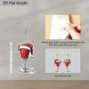 2D Flat Acrylic Christmas Wine Glass Christmas Hat Pendant Earrings Women's New Year Jewelry Holiday Party Decorations