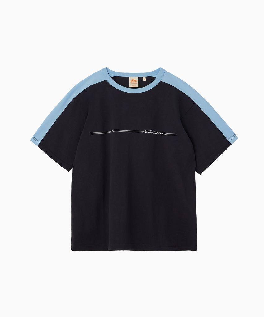 HELLO SUNRISE Hs Longboard Tee_Navy