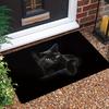 Niedliche schwarze Katze Fußmatte Strapazierfähige rutschfeste Eingangsmatte Perfekt für Tierliebhaber Heimdekor Verleiht Ihrem Eingangsbereich skurrilen Charme