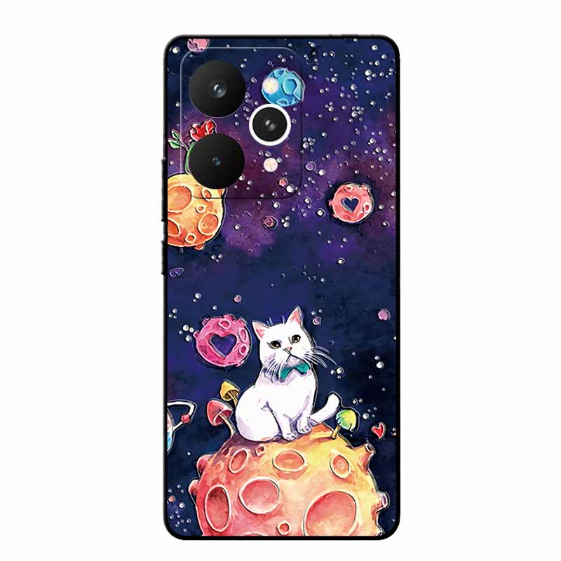 For Realme 15 Pro Cases 3D Relief Flower Emboss Black Silicone For Realme15 Pro 5G Back Cover Cartoon Funda Realme 15 Pro Bumper