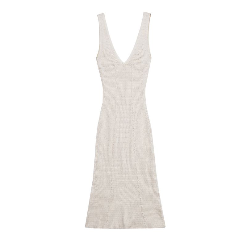 Kaslead New Women clothes Western Style Slim fit Slimming V-neck Midi Long Dress 5584222