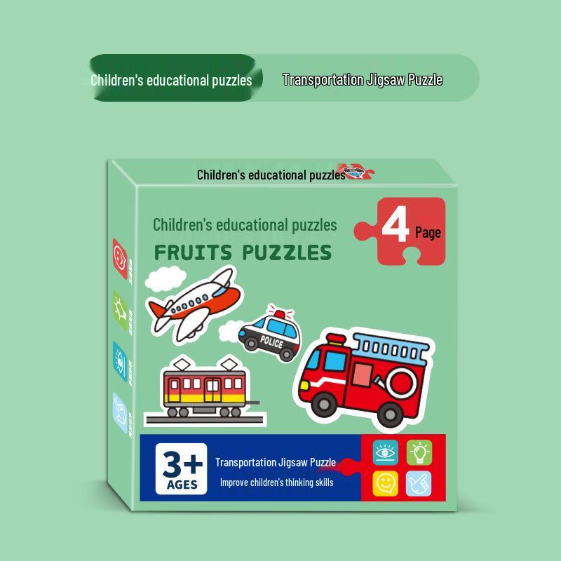 Cartoon Animal & Fruit Puzzles for Kids 3-6: Early Educational Toy for Boys & Girls