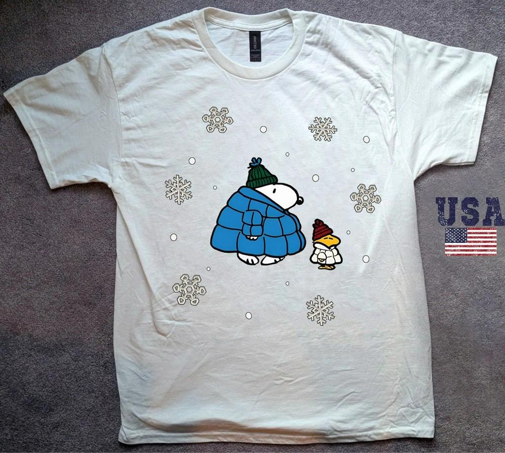 HOT SALE Snoopy and Woodstock Winter Snowflake Unisex T-Shirt XXXL