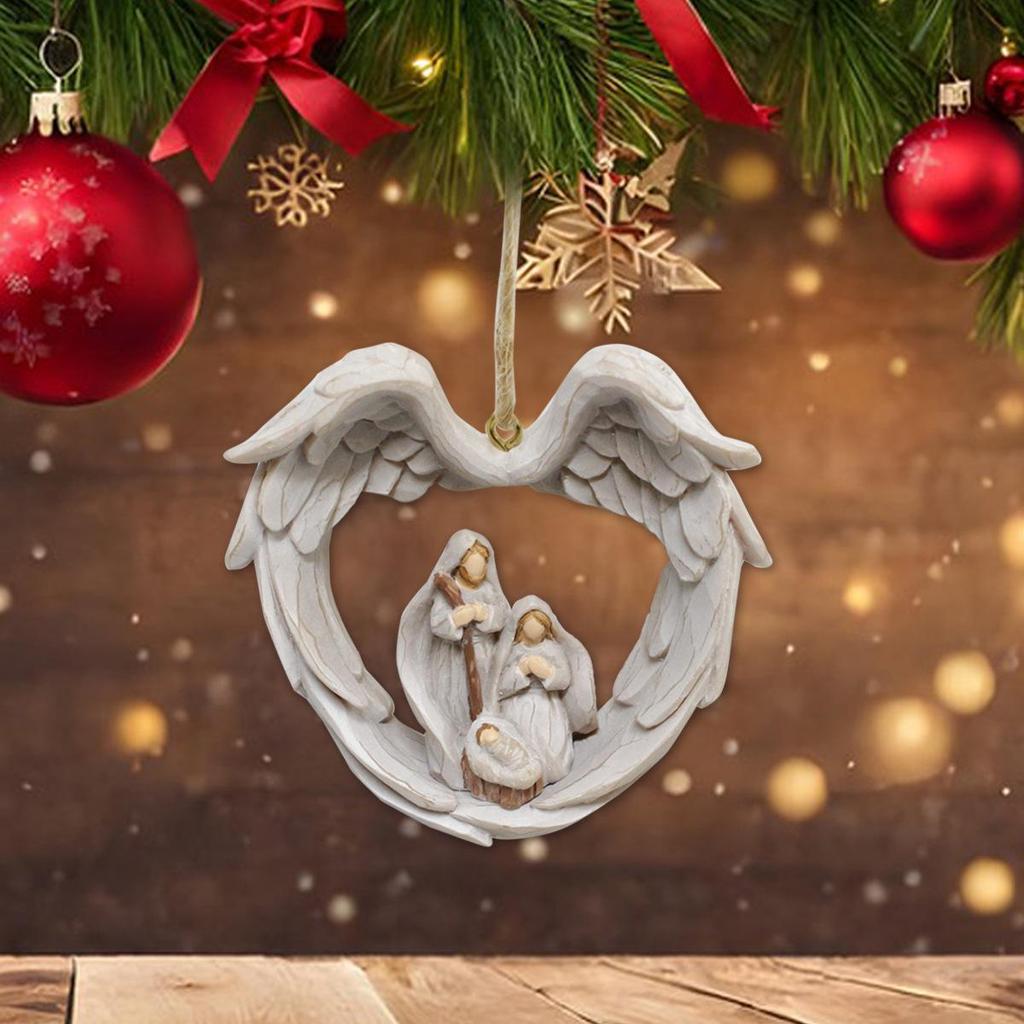Creative Wings Christmas Religious Pendant for Home and Car Decor
