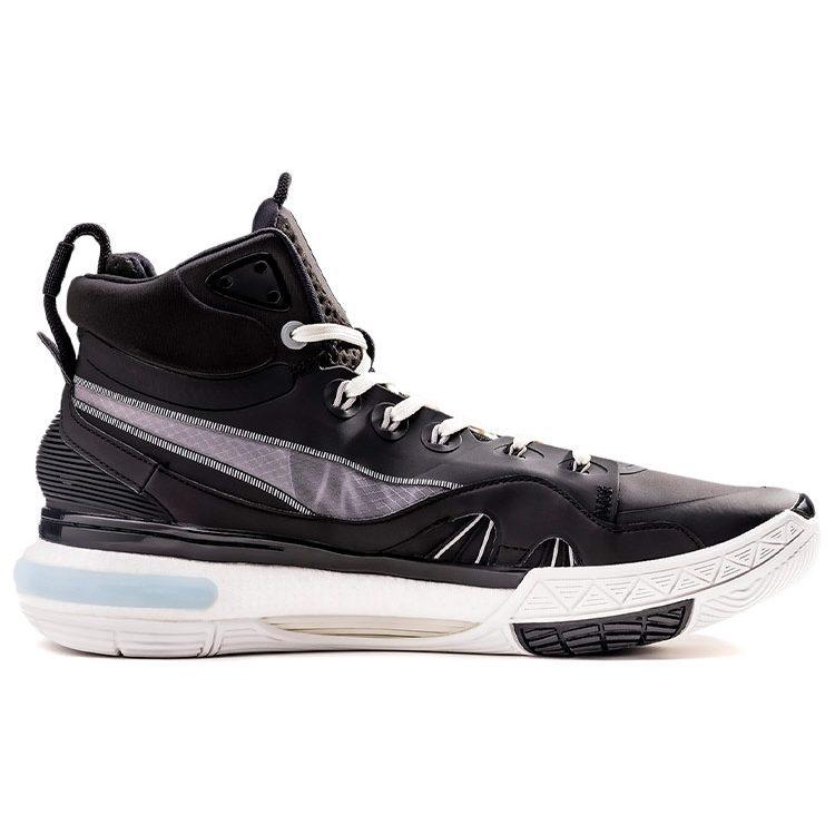 Li Ning 937 Abrasion Resistant Slip Resistant High Top Vintage Basketball Shoes Men's Black ABAR009-5