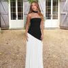European & American Elegant Off-Shoulder Slim Fit Slit Dress with Ribbon Back
