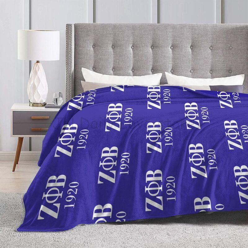 Zeta Phi Beta Print Blanket Sorority Gifts Plush Lightweight Warm Fluffy Throws Soft Flannel Fleece Blankets for Bed Sofa Couch