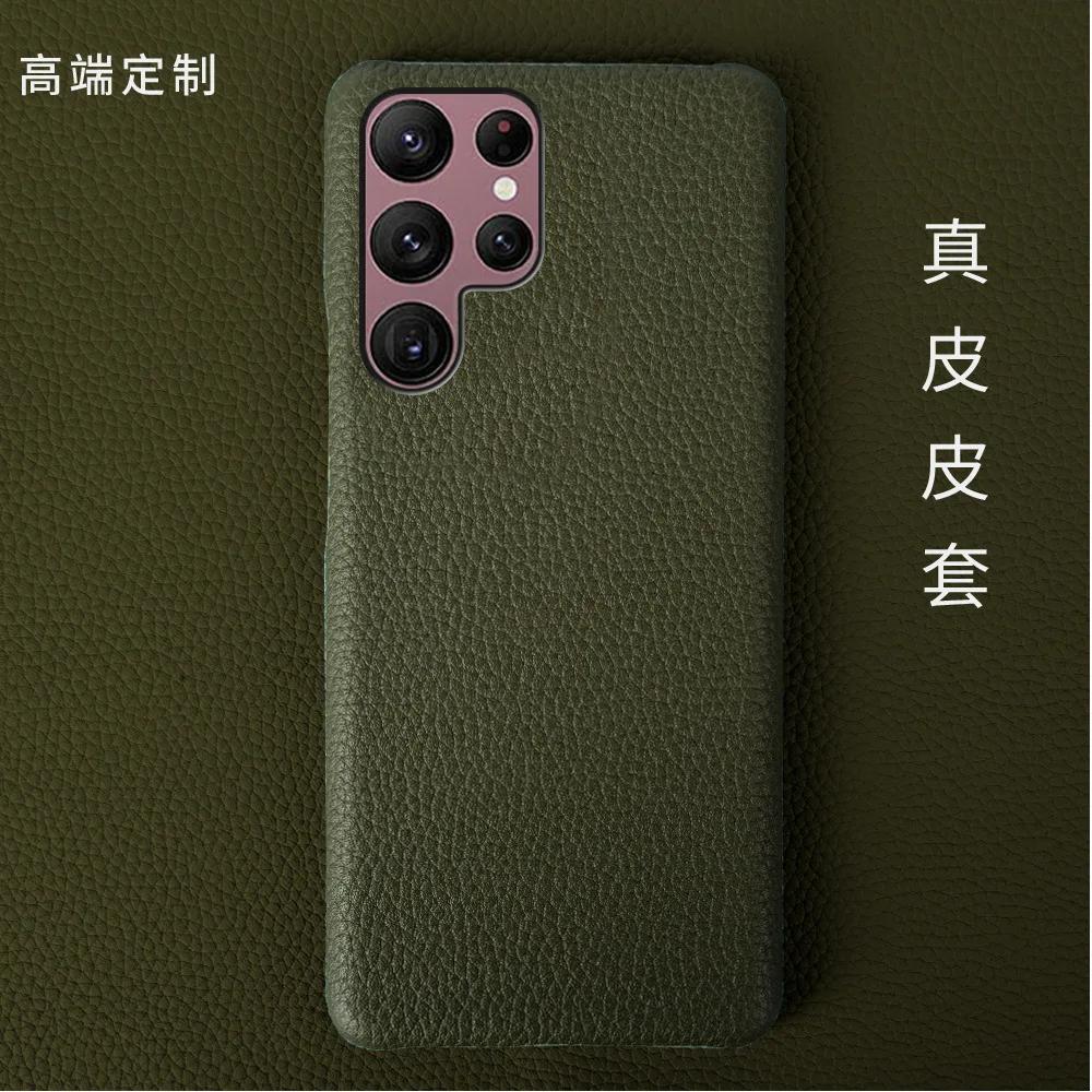 High-end Genuine Cowhide Leather Case for Samsung Galaxy S23 Ultra S24 S25+ 5G S22 Plus S21 S20 FE Note 20 Ultra Note 10 Note9