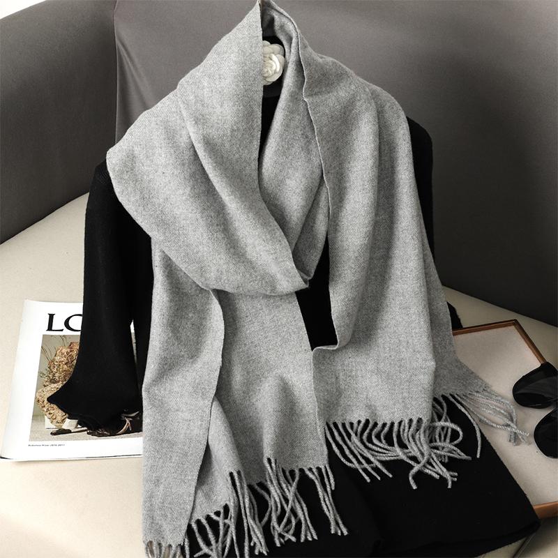Nytt 62 farger Vinterskjerf for kvinner Langt Varmt Kasjmirskjerf Hijab Ensfarget Dame Sjal Wrap Kvinnelig Pashmina Bandana Hodeskjerf