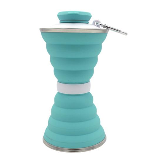 500ml Retractable Water Bottle Food Grade Leakproof Good Sealing Effect BPA Free Heat-Resistant Folding Type Water Bottle Retractable Beverage Cup