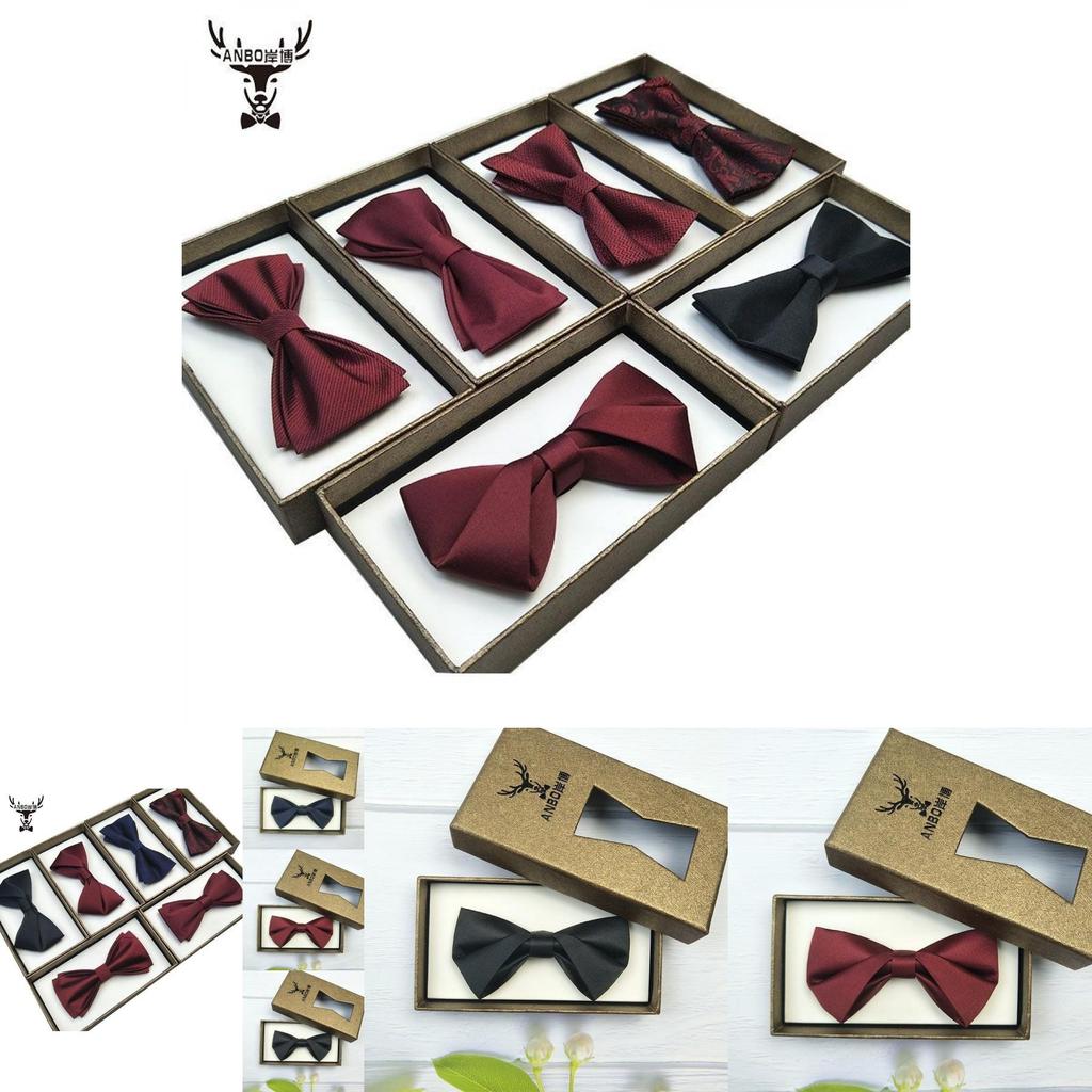 Classic Mens Wedding Bow Tie With Satin Finish For Grooms And Groomsmen