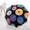 1pc Colorful CD Pattern Automatic Folding Umbrella - Durable Iron Frame & Plastic Handle, 8-Rib Compact Design, Vibrant Multic