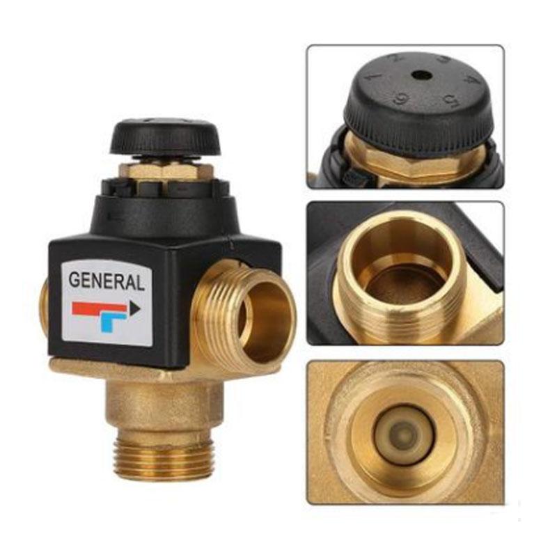 

304 Stainless Steel Three-Way Thermostatic Mixing Valve DN20-DN25 Threaded for Solar Water Heater Systems – Industrial Grade DN20 Male Thread