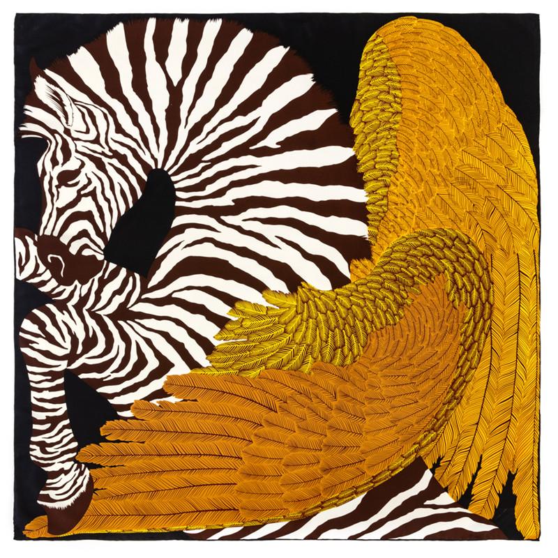 Manual Hand Rolled Twill Silk Scarf Women Timpani Print Square Scarves Echarpes Curled Foulards Femme Wrap Bandana Hijab 90CM