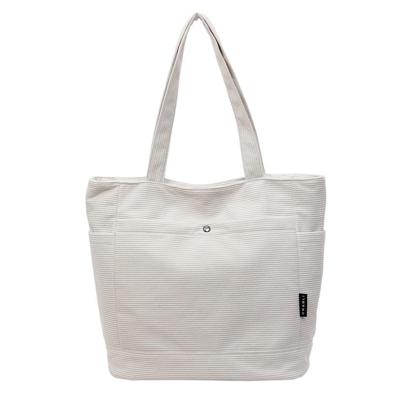 

Versatile Canvas Tote - Large Capacity Shoulder Bag for Students белый