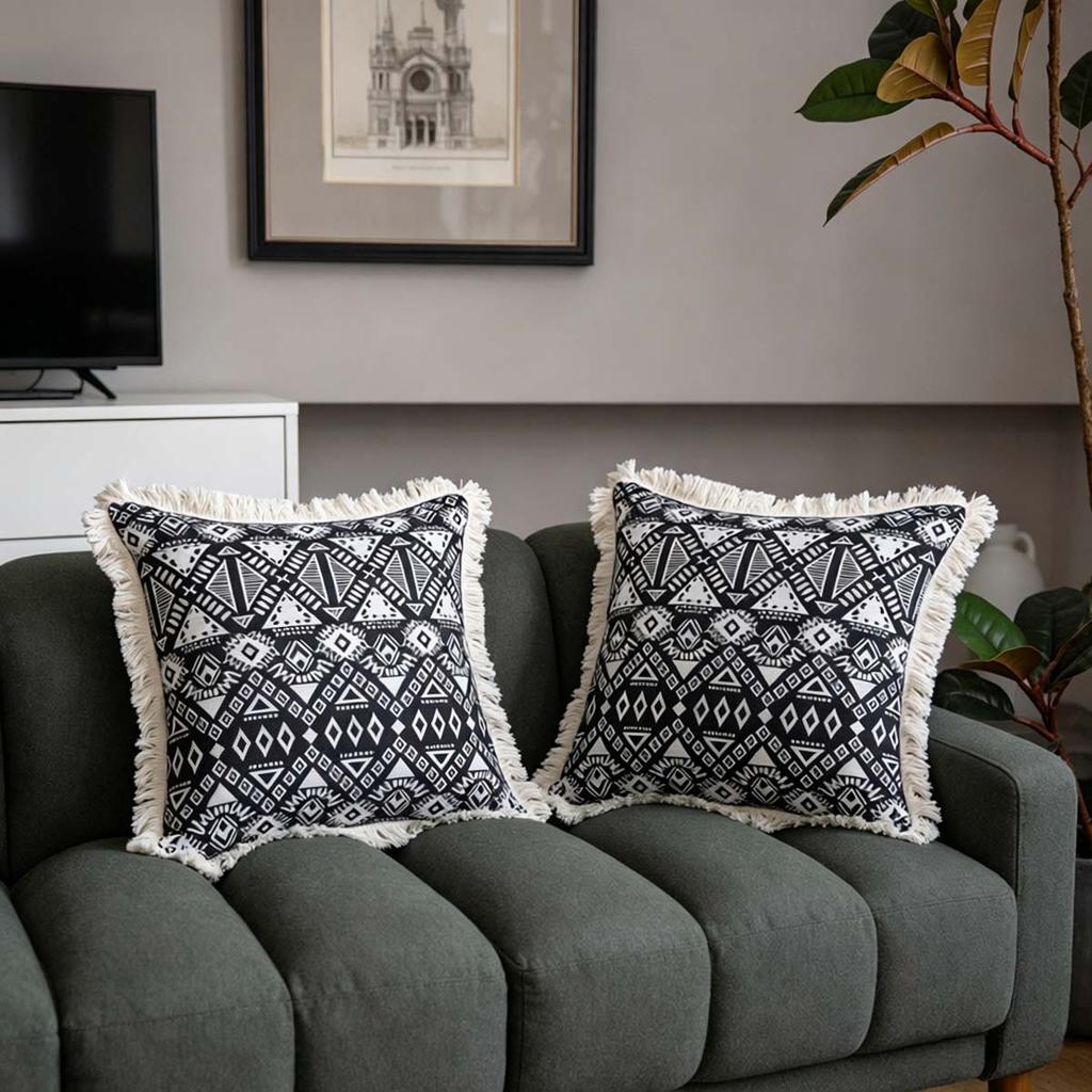 Living Room Backyard Outdoor Home Decor Elegant Tassel Decorative Throw Pillow Covers