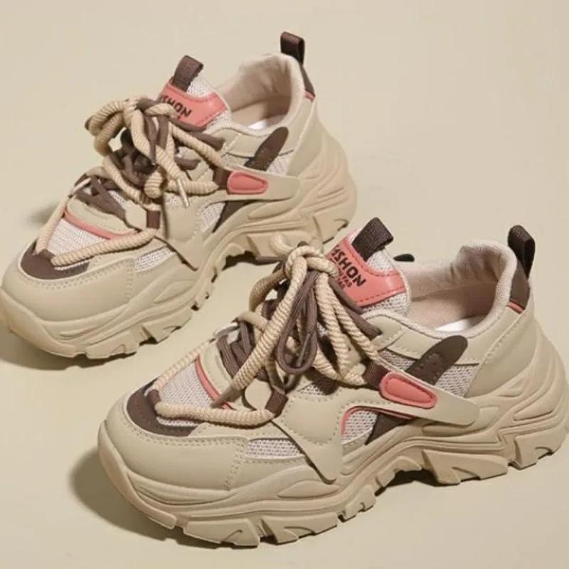 

Мода Новые ретро женские туфли, весенние туфли на платформе, повседневная спортивная обувь, многофункциональная и модная женская спортивная обувь 36 хаки