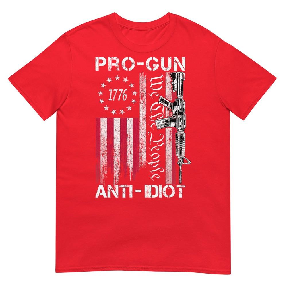 Pro Gun Anti Idiot Shirt Vintage Usa Flag 2nd Aunisexdunisext Tshirt S