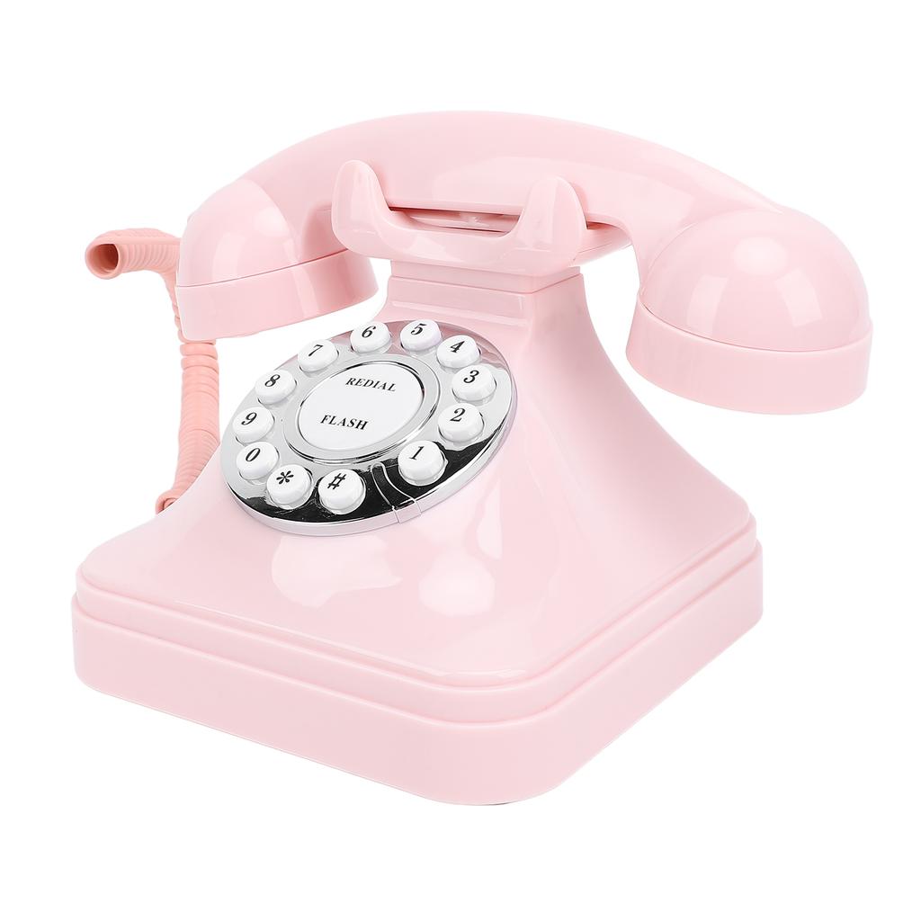 Retro Telefon Obrotowy z Tarczą Czysty Głos Przechowywanie Numerów Vintage Telefon Stacjonarny Staromodny Telefon Przewodowy do Domu Kawiarni