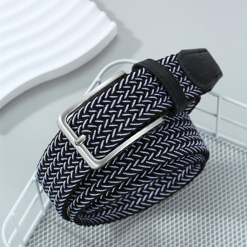 Non-Porous Non-Punching Men'S And Women'S Woven Belts Elastic Canvas Belts Female Student Belts Tide