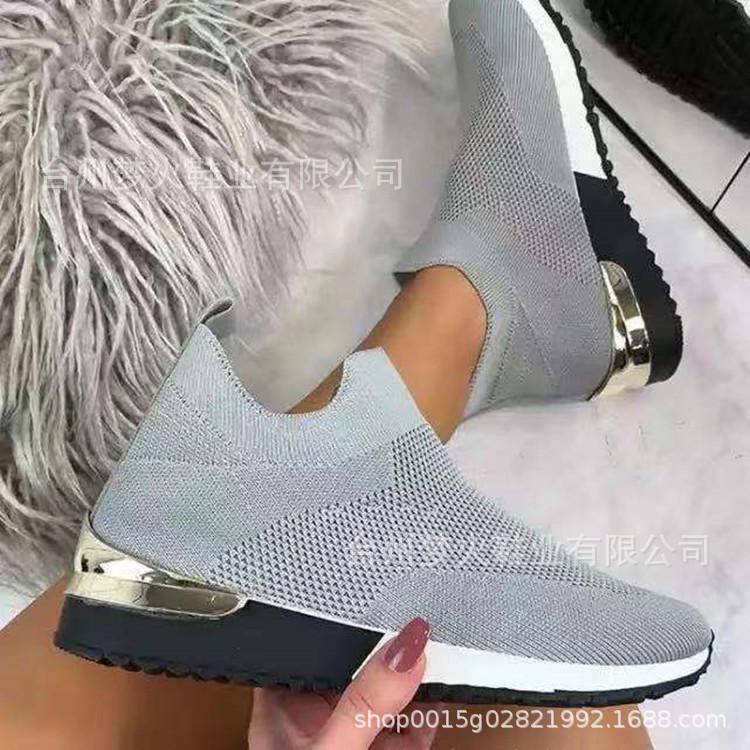 

Новые носки-туфли из летучего трикотажа, эластичная ткань, женская обувь 43 серый