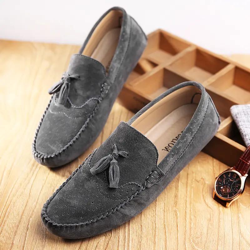 Fashion Men's Loafers Casual Leather Shoes Moccasins Flat Driving Shoes
