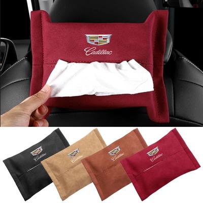 Suede Car Seat Back Tissue Bag Auto Interior Paper Storage Box for ATS BLS CT4 CTS SLR STS XT4 XTS Escalade Deville DTS