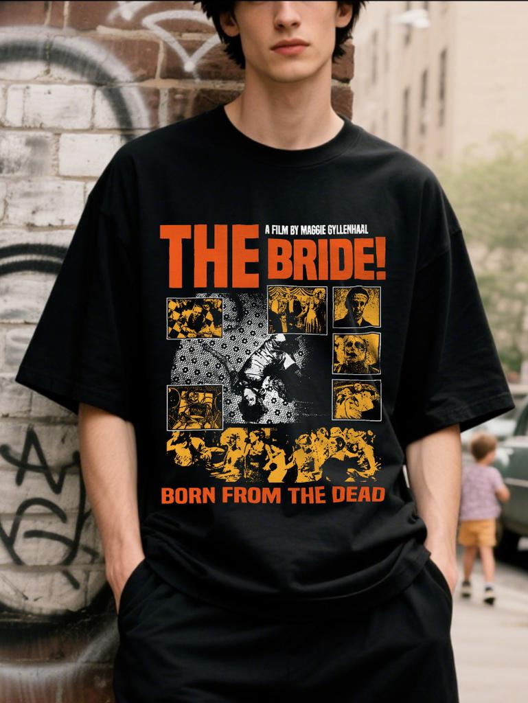Movie Tshirt Gothic Horror Movie Tshirt Fashionable Retro Casual Short Retro Casual Short Sleeved Printed Black Tshirt