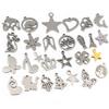 30pc/lot 316 Stainless Steel Five-pointed Star Cute Necklace Pendant Charms Small Cat Dolphin Fish Charms for DIY Jewelry Making