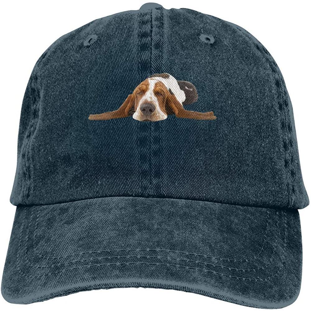 Denim Cap Basset Hound Dog Sleep Baseball Dad Cap Adjustable Classic Washed 100% Cotton Sports for Unisex Women Hat