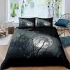 Deep Ocean Duvet CoverSeawater Bright Moon At Sea Starry Night Sky Galaxy Summer Hawaiian Holiday Comforter CoverBedding Set